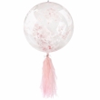 PVC Balloon with Confetti and Tassels Pink